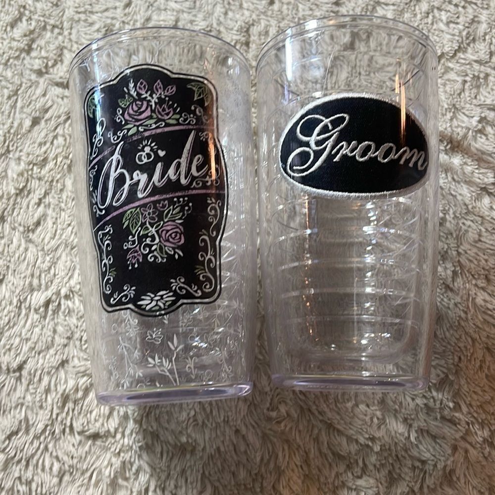 Bride and groom 16 ounce tervis tumblers